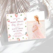 Berry Sweet Baby shower Strawberry Invitation