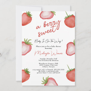Berry Sweet Baby shower Strawberry Invitation Kaart