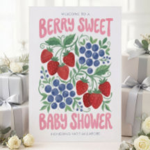 Berry Sweet Baby Shower Welkom Bord | Aardbei