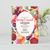 Berry Sweet Baby shower Wilde bessen & bloemen Kaart (Staand voorkant)