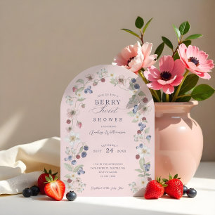 Berry Sweet Baby shower Wilde bessen & bloemen Kaart