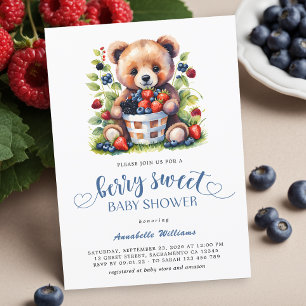 Berry Sweet Baby shower Wilde bessen & Teddybeer Kaart