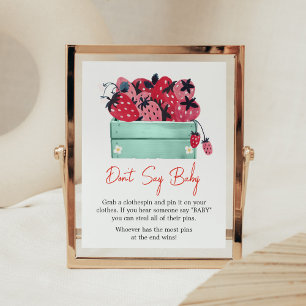 Berry Sweet Baby shower zeg geen Baby Poster