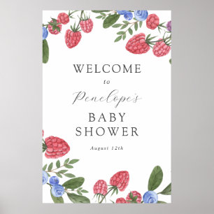 Berry Sweet Berries Baby shower Affiche de bienven