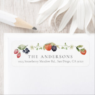 Berry Sweet Berries Waterverf retouradres Etiket