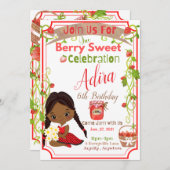 Berry Sweet Birthday Invitation Card (Devant / Derrière)