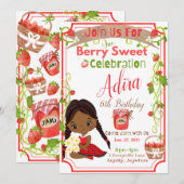Berry Sweet Birthday Invitation Kaart (Voorkant / Achterkant)