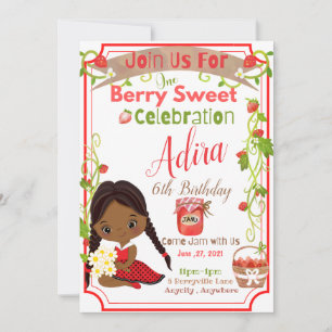 Berry Sweet Birthday Invitation Kaart