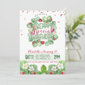 Berry Sweet Birthday Strawberry Invitation (Debout devant)