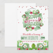 Berry Sweet Birthday Strawberry Invitation (Devant / Derrière)
