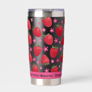 Berry Sweet Black Strawberry Floral Tumbler Geïsoleerde Drinkbeker