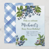 Berry Sweet bleuet été Invitation d'anniversaire (Devant / Derrière)