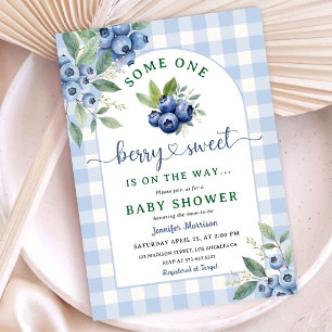 Berry Sweet Blueberry Baby shower Boy Kaart