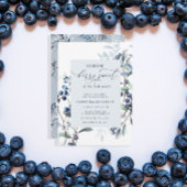 Berry Sweet Blueberry Baby shower Kaart