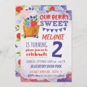 Berry Sweet Blueberry Fruit Birthday Kaart