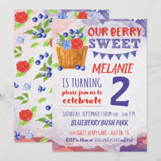 Berry Sweet Blueberry Fruit Verjaardag Kaart