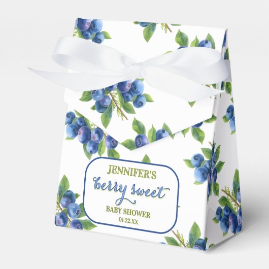 Berry Sweet Blueberry thema Baby shower Bedankdoosjes (Voorkant Zijde)