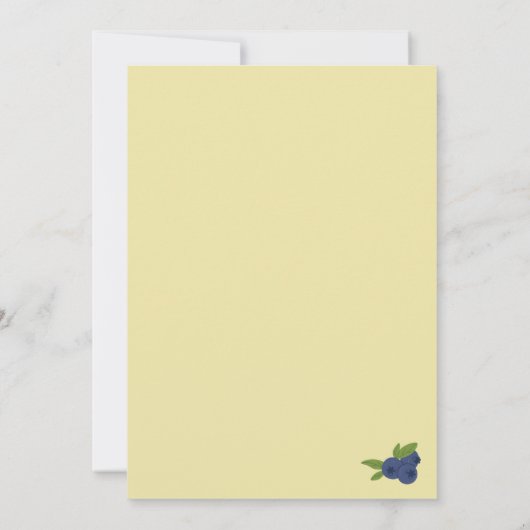 Berry Sweet Blueberry Verjaardag Geel Kaart (Achterkant)