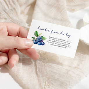 Berry Sweet boeken voor Baby shower bosbessen Informatiekaartje