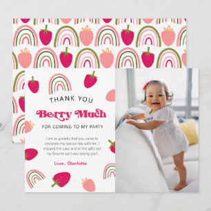 Berry Sweet Boho Rainbow Photo Carte de remercieme