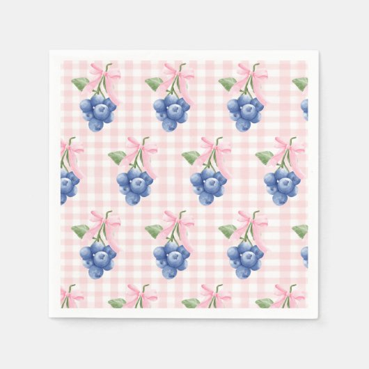 Berry Sweet bosbes 1e verjaardag Pink Gingham Servet (Voorkant)