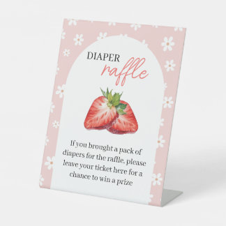 Berry Sweet Diaper Raffle Reclamebord Met Voetstuk
