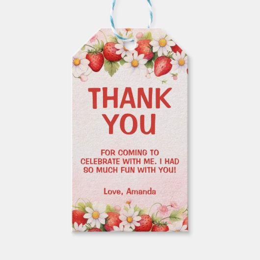 Berry Sweet First Birthday Cadeaulabel (Voorkant)