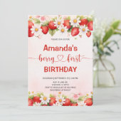 Berry Sweet First Birthday Kaart (Staand voorkant)