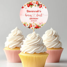 Berry Sweet First Birthday Ronde Sticker