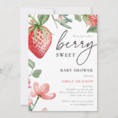 Berry Sweet Floral Baby shower Invitation (Devant)