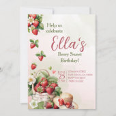 Berry Sweet fraise été Anniversaire Invitation (Devant)