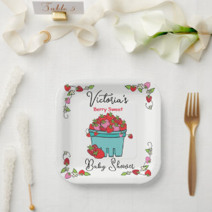 Berry Sweet Fruit Basket Baby shower Papieren Bordje