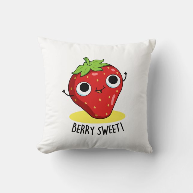 Berry Sweet Funny Strawberry Pun Kussen (Voorkant)