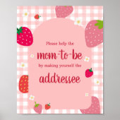 Berry Sweet Gingham Strawberry Envelope Station Poster (Voorkant)