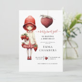 Berry Sweet Girl Anniversaire Fête Invitation (Debout devant)
