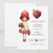 Berry Sweet Girl Anniversaire Fête Invitation (Devant / Derrière)