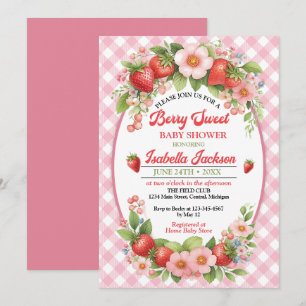 Berry Sweet Girl Baby shower Invitation