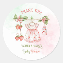 Berry Sweet Girl Baby shower Ronde Sticker