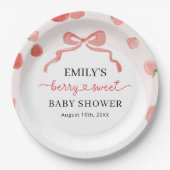 Berry Sweet Girl's Strawberry Baby shower Papieren Bordje (Voorkant)