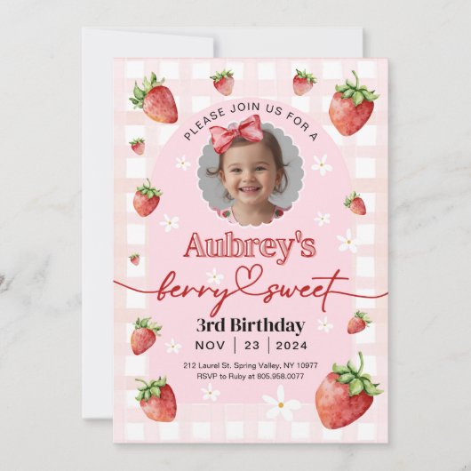 Berry Sweet Invitation d'anniversaire n'importe qu (Devant)