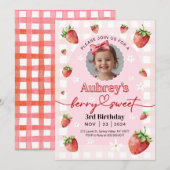 Berry Sweet Invitation d'anniversaire n'importe qu (Devant / Derrière)
