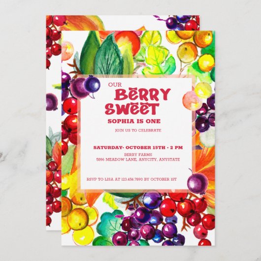 Berry Sweet Kaart (Voorkant / Achterkant)