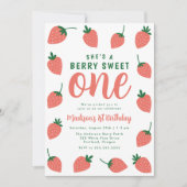 Berry Sweet One Strawberry 1st Birthday Kaart (Voorkant)