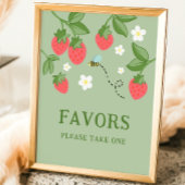 Berry Sweet Party Favor Strawberry Birthday Sign Poster