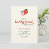 BERRY SWEET PARTY UITNODIGEN KAART (Staand voorkant)
