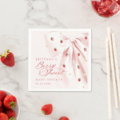 Berry Sweet Pink Bow Baby shower servetten (Insitu)
