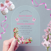 Berry Sweet Pink Gingham Baby Shower Invitation