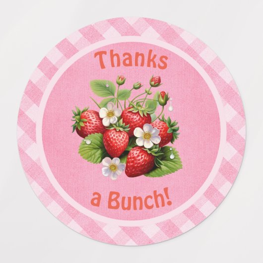 Berry Sweet Pink Gingham-Baby shower Labels (Design 1)