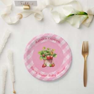 Berry Sweet Pink Gingham douchepapier Bord