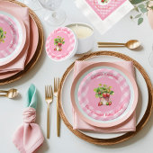 Berry Sweet Pink Gingham douchepapier Bord